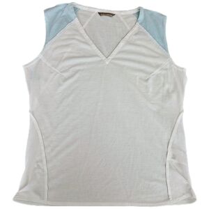 Salomon Light White & Blue V-Neck Tank Top